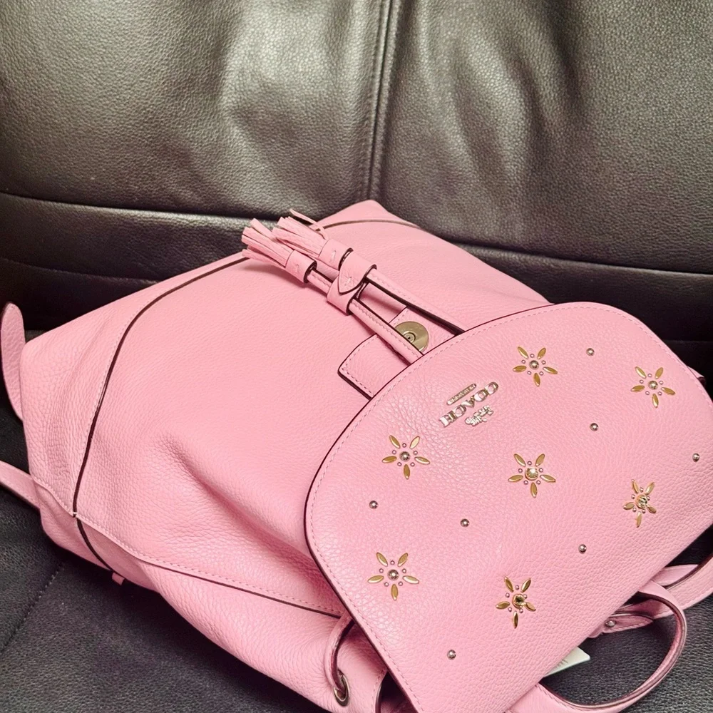 NWT Coach ELLE BACKPACK WITH ALLOVER STUDS in Pink Multi - Picture 3 of 12